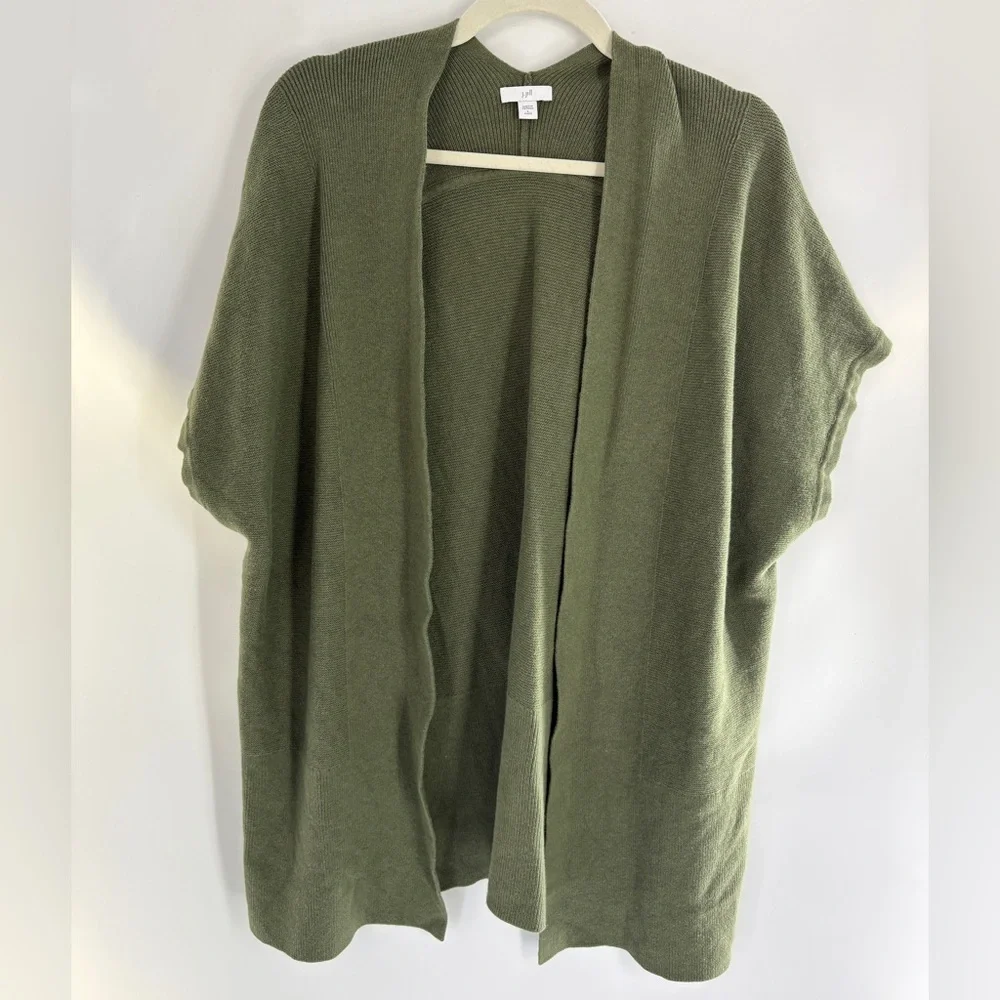 J. Jill Forest Green Open Front Cardigan - Picture 1 of 8